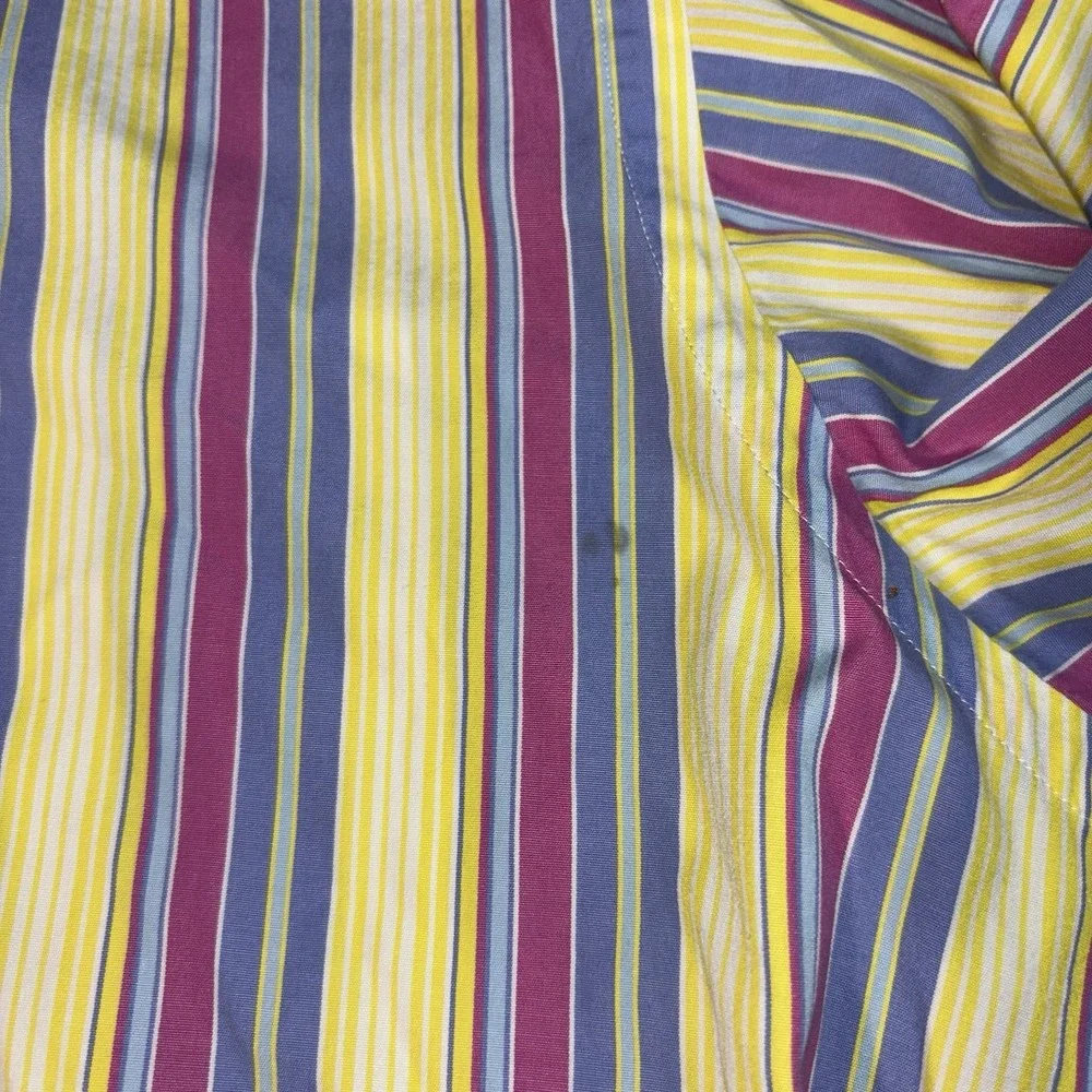 Polo Ralph Lauren Blake Mens Large Long Sleeve Button Up Striped Pink Pony Logo